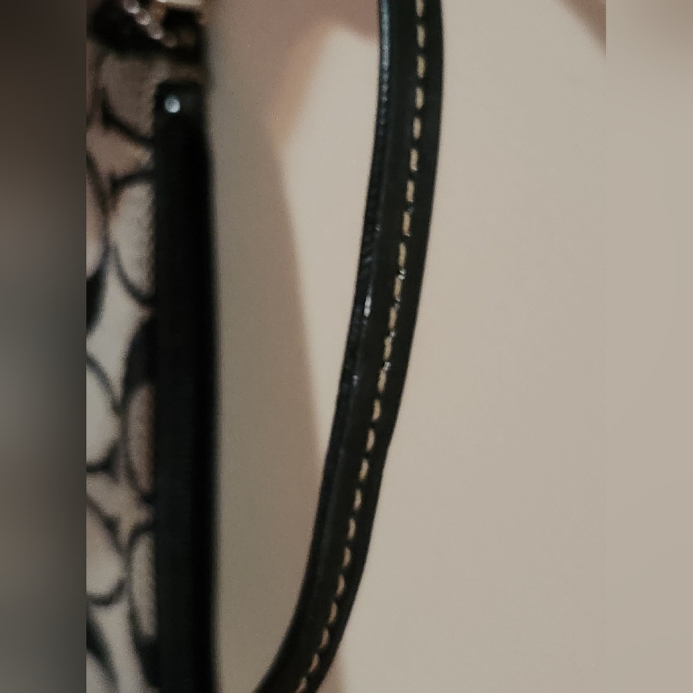 Coach Black And Silver Monogram Wristlet Wallet Leather Trim Sparkle Shimmer - Picture 11 of 11